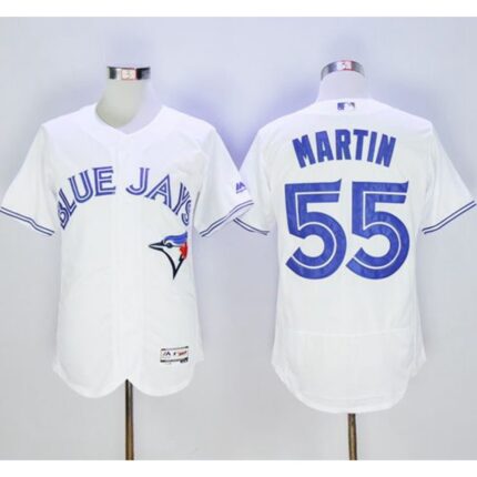 Blue Jays #55 Russell Martin White Flexbase Authentic Collection Stitched MLB Jersey