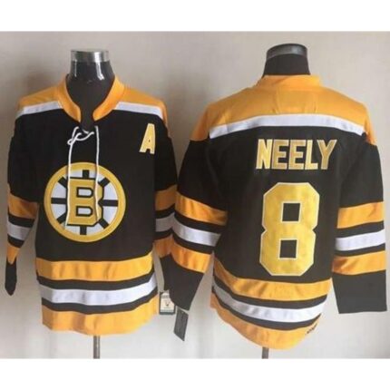 Bruins #8 Cam Neely Black/Yellow CCM Throwback New Stitched NHL Jersey
