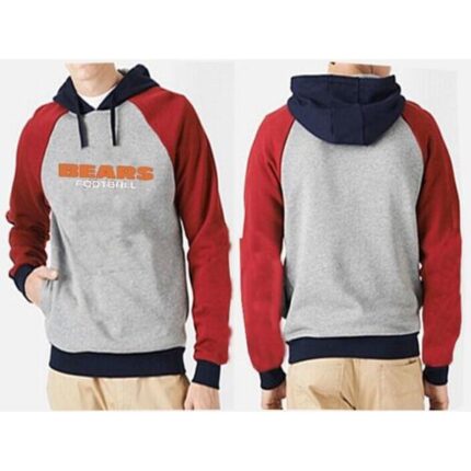 Chicago Bears English Version Pullover Hoodie Grey & Red