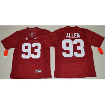 Crimson Tide #93 Jonathan Allen Red Limited Stitched NCAA Jersey