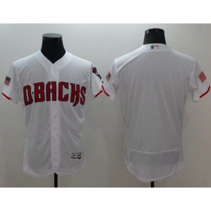 Diamondbacks Blank White Fashion Stars & Stripes Flexbase Authentic Stitched MLB Jersey
