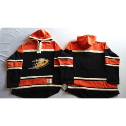 Ducks Blank Black Sawyer Hooded Sweatshirt Stitched NHL Jersey