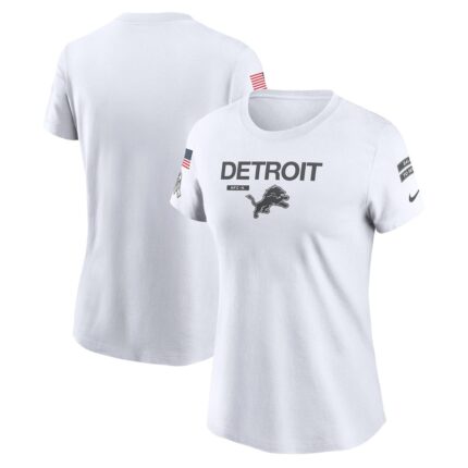 Women's Detroit Lions  Nike White 2024 Salute To Service Legend Performance T-Shirt
