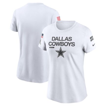 Women's Dallas Cowboys  Nike White 2024 Salute To Service Legend Performance T-Shirt