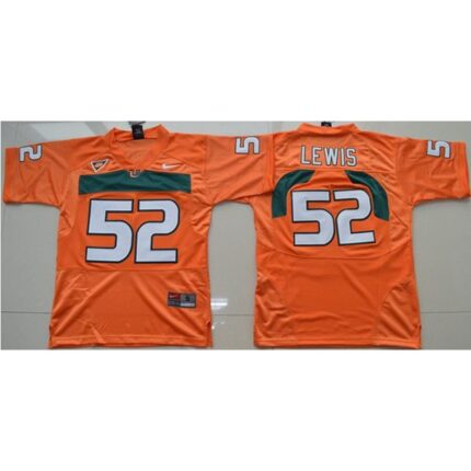 Hurricanes #52 Ray Lewis Orange Stitched Youth NCAA Jersey