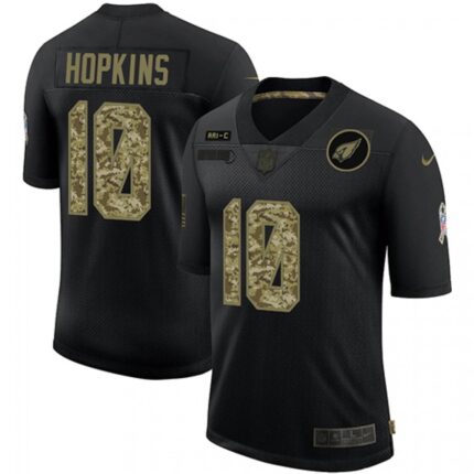 Men's Arizona Cardinals #10 DeAndre Hopkins 2020 Black Camo Salute To Service Stitched Jersey