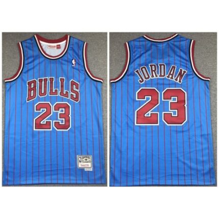 Men's Chicago Bulls #23 Michael Jordan Bule Throwback Stitched Jersey