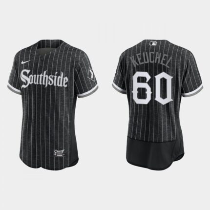 Men's Chicago White Sox #60 Dallas Keuchel Black 2021 City Connect Flex Base Stitched Jersey