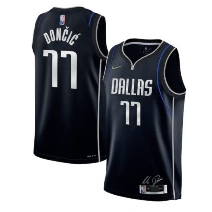Men's Dallas Mavericks #77 Luka Doncic 2022 Navy 75th Anniversary Select Series Rookie of the Year Swingman Jersey