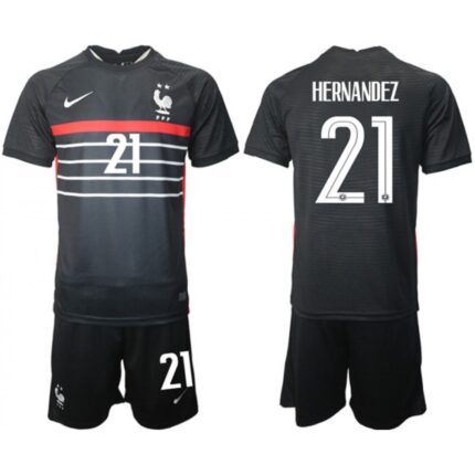 Men's France #21 Hernandez Black Home Soccer Jersey Suit