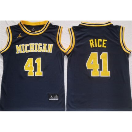 Men's Michigan Wolverines #41 Glen Rice Navy Stitched Jersey