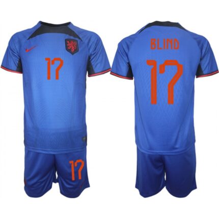 Men's Netherlands #17 Blind Royal Away Soccer Jersey Suit