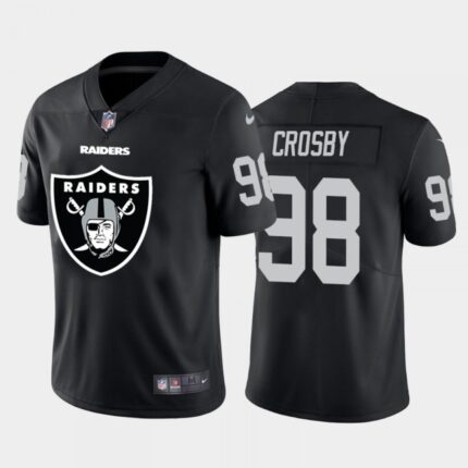 Men's Oakland Raiders #98 Maxx Crosby Black 2020 Team Big Logo Limited Stitched Jersey