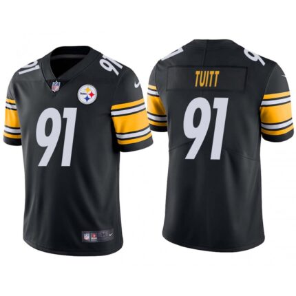 Men's Pittsburgh Steelers  #91 Stephon Tuitt Black  Vapor Untouchable Limited Stitched Jersey
