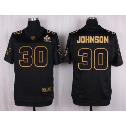 Nike Texans #30 Kevin Johnson Black Men's Stitched NFL Elite Pro Line Gold Collection Jersey