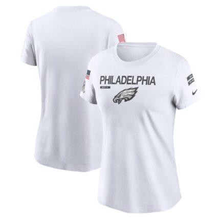 Women's Philadelphia Eagles  Nike White 2024 Salute To Service Legend Performance T-Shirt