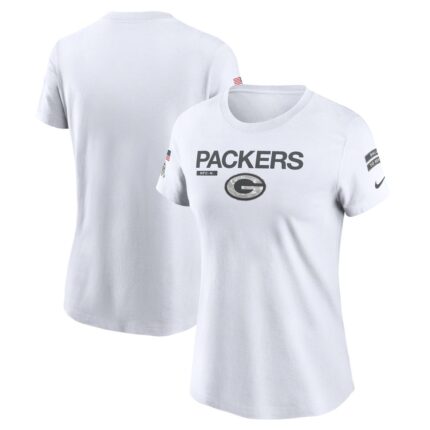 Women's Green Bay Packers  Nike White 2024 Salute To Service Legend Performance T-Shirt