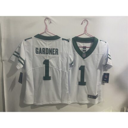 Youth New York Jets #1 Sauce Gardner White Throwback Vapor Untouchable Limited Stitched Jersey