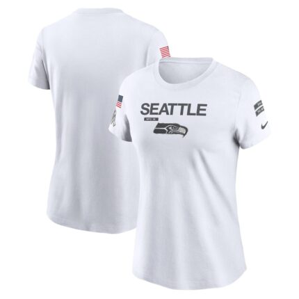 Women's Seattle Seahawks  Nike White 2024 Salute To Service Legend Performance T-Shirt