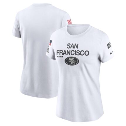 Women's San Francisco 49ers  Nike White 2024 Salute To Service Legend Performance T-Shirt