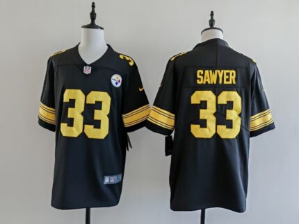 Men's Pittsburgh Steelers Jack Sawyer Nike Jersey - Black-yellow numbers