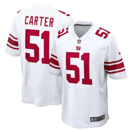 Men's New York Giants Abdul Carter Nike White First Round Pick Game Jersey